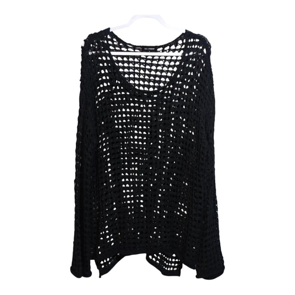 Blu Pepper Black Open-Knit Crochet Sweater - Picture 2 of 9
